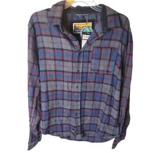 Eighth Avenue Plaid Flannel Button Down Shirt, NWT, Large